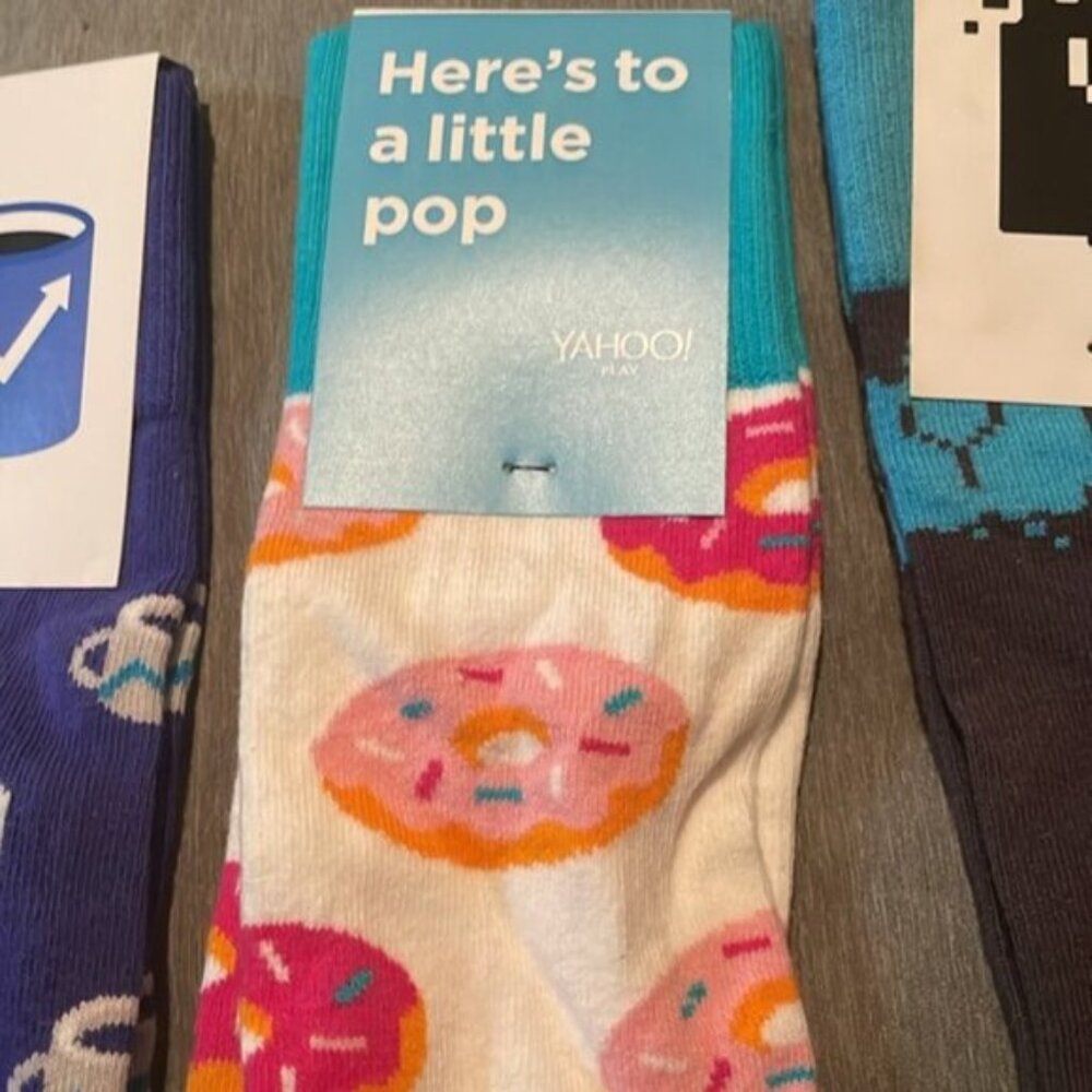 Club Men's Printed Long Branded Socks: Morning Brew, Yale, Yahoo View 3